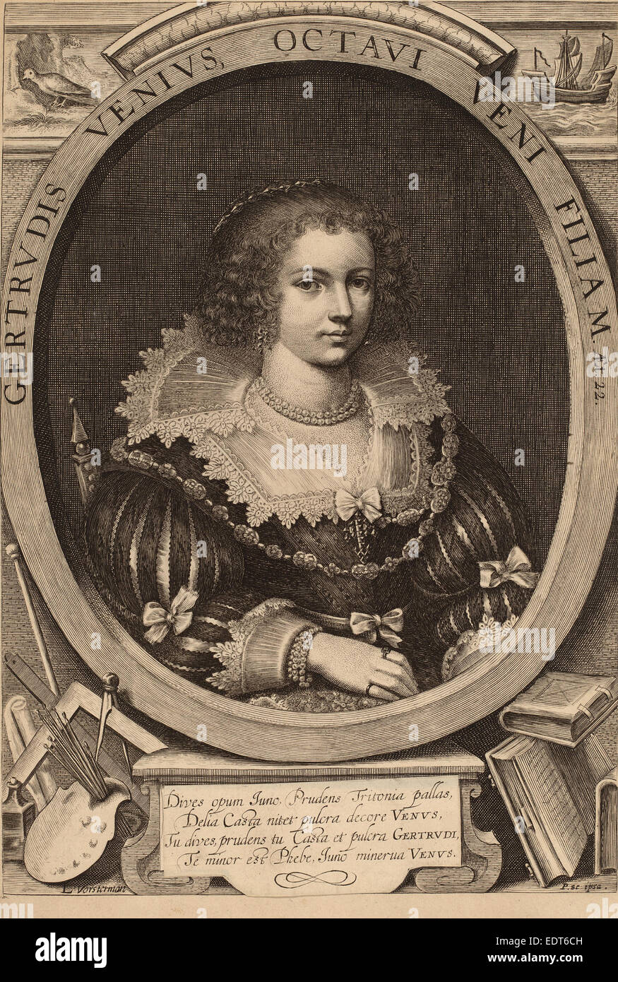Emil Lucas Vorsterman (fiammingo, 1595 - 1675), Gertrude van Veen, incisioni su carta vergata Foto Stock