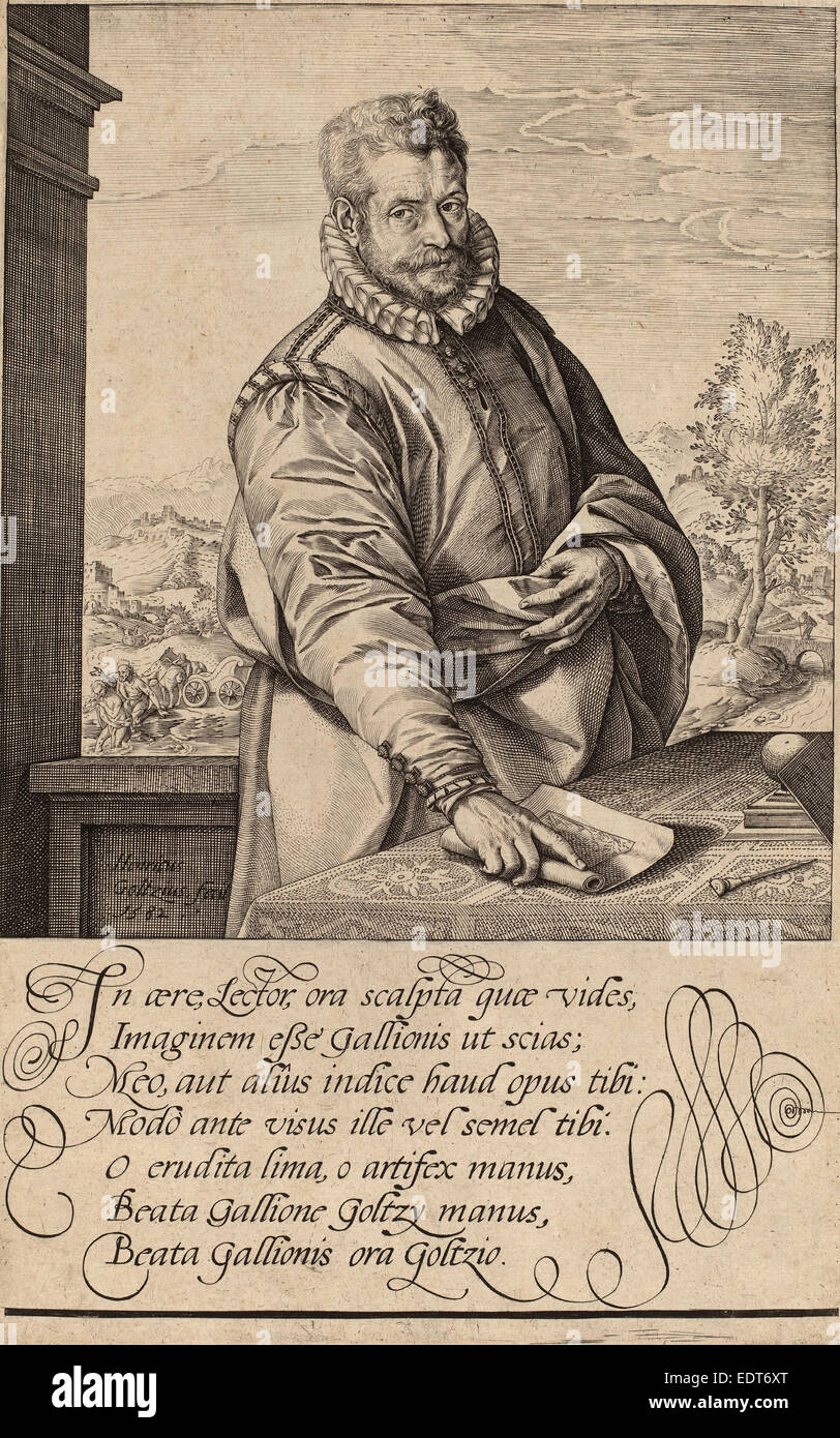 Hendrik Goltzius (Olandese, 1558 - 1617), Philip Galle, 1582, incisioni su carta vergata Foto Stock