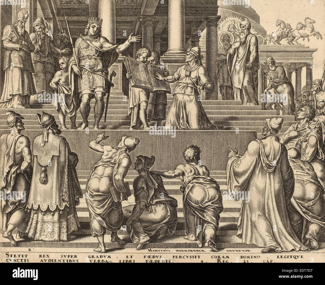 Philip Galle, storia di Giosia, fiammingo, 1537 - 1612, 1569, incisione Foto Stock