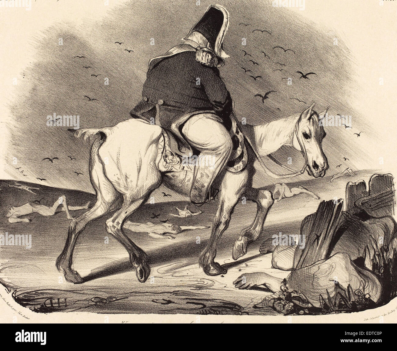 Honoré Daumier (francese, 1808 - 1879), il viaggio a travers les popolazioni empressées, 1834, litografia Foto Stock