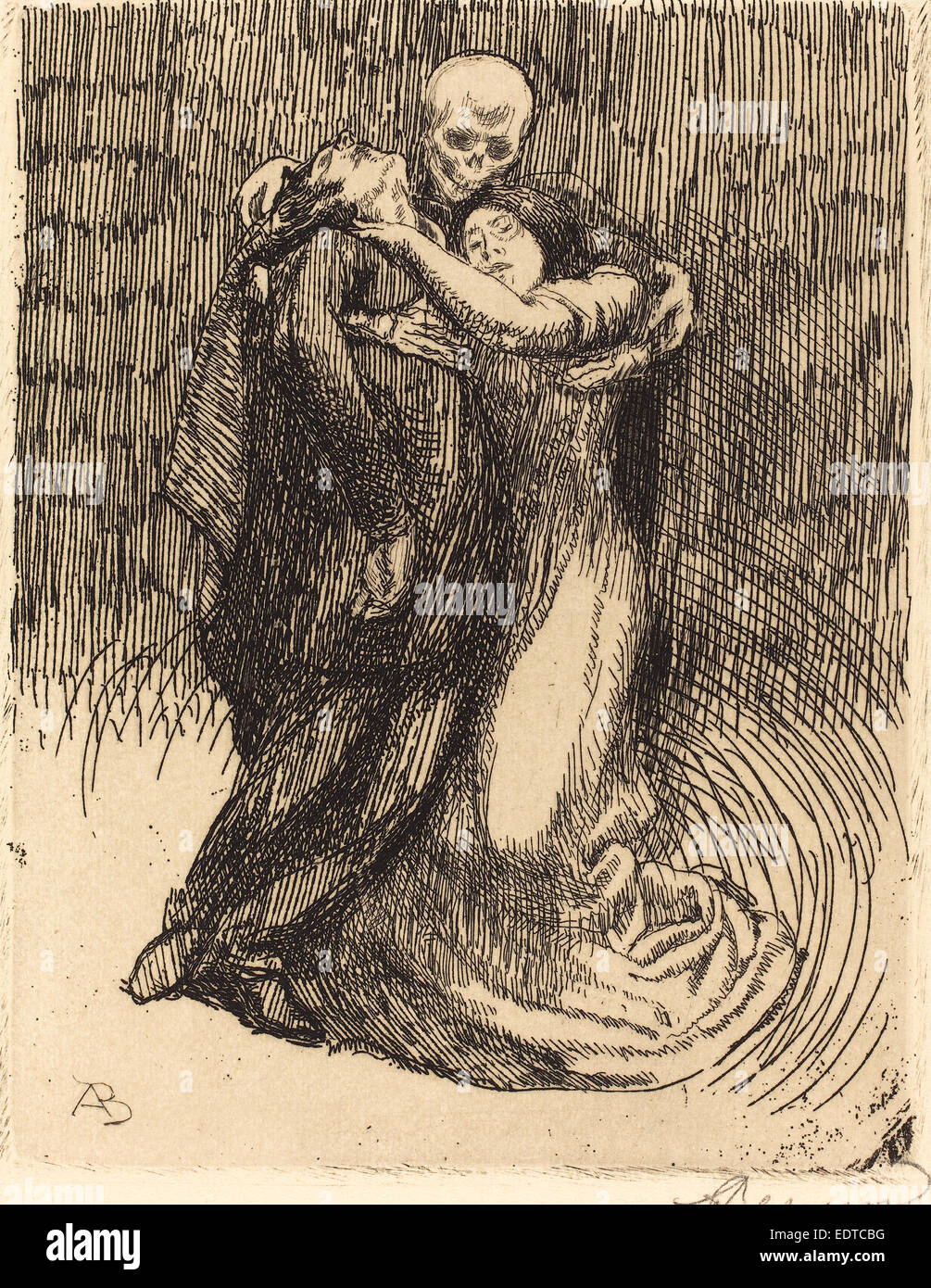 Albert Besnard, amore consacrato (Elle consacre l'amour), francese, 1849 - 1934, 1900, l'attacco in nero Foto Stock