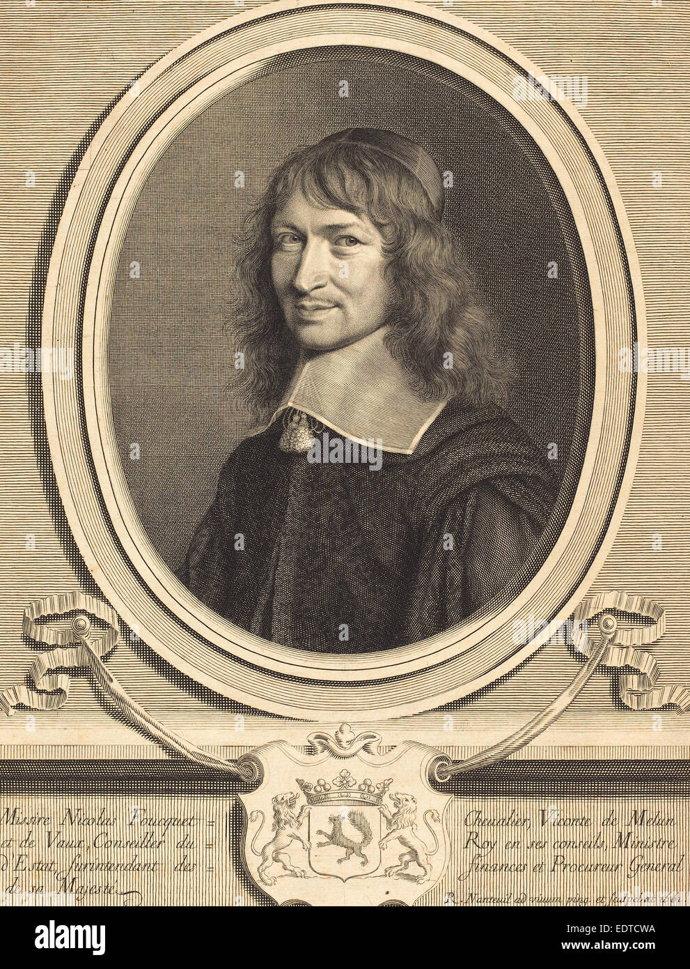 Robert Nanteuil (francese, 1623 - 1678), Nicolas Fouquet, 1661, incisione Foto Stock