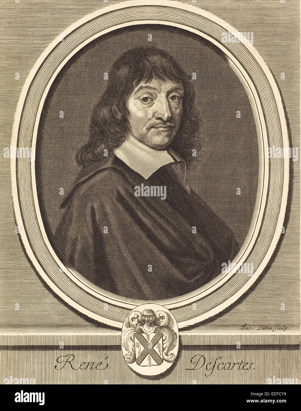 Jacques Lubin (francese, c. 1659 - 1703 o dopo), René Descartes, incisioni su carta vergata Foto Stock