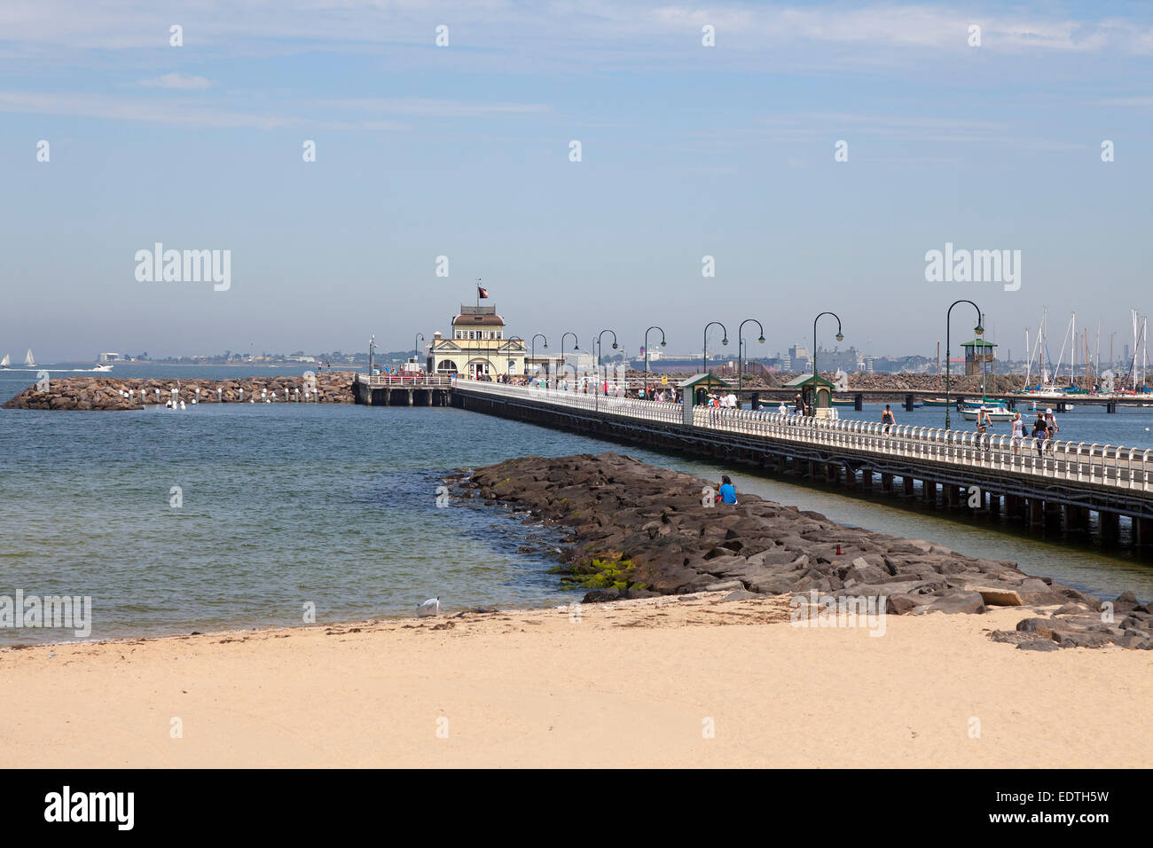 St Kilda è pier a Melbourne, Australia Foto Stock