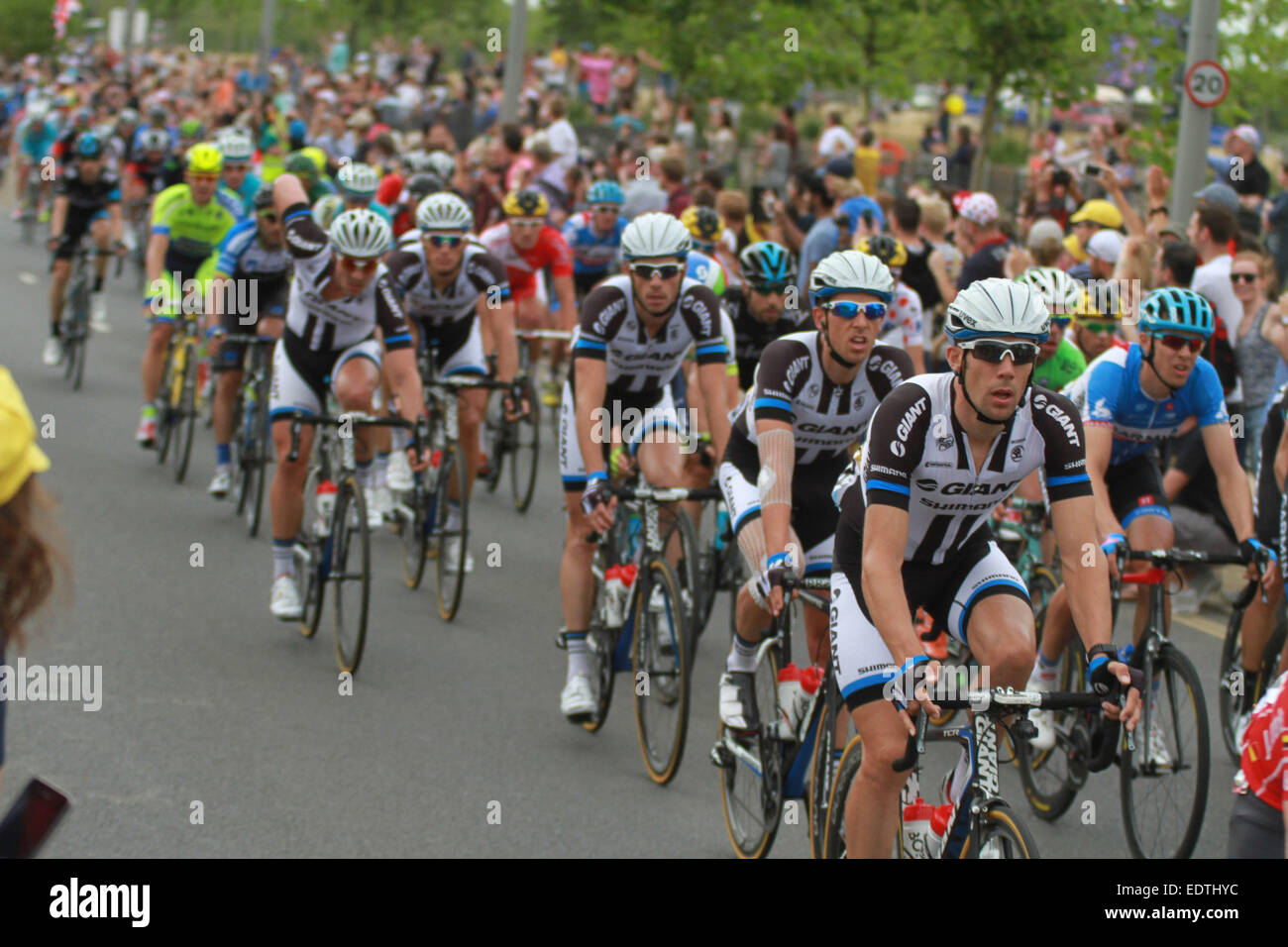 Tour de France tappa 3 attraverso il Queen Elizabeth Park a Londra. Dotato di: atmosfera dove: Londra, Regno Unito quando: 07 Lug 2014 Foto Stock