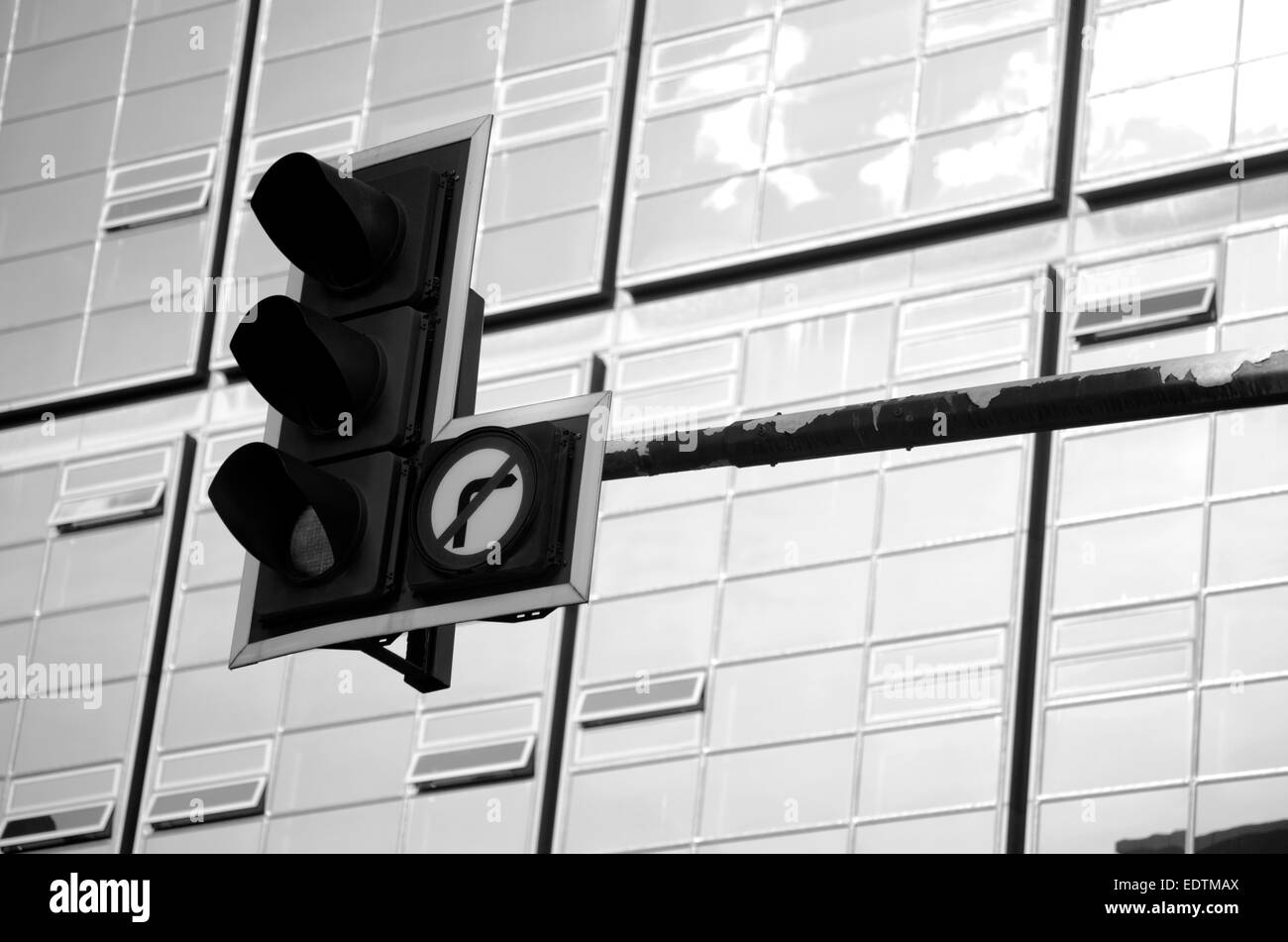 Semaforo in International Financial Services District (IFSD) a Glasgow, Scozia Foto Stock