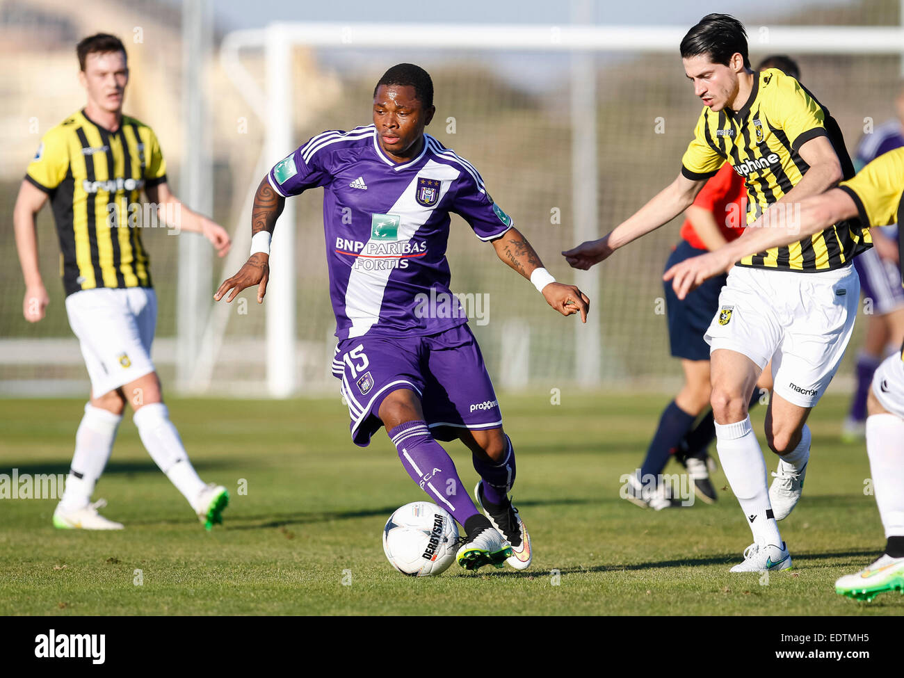 La Manga Club, Catagena, Spagna. 9 gennaio 2015. Partita di calcio RSC Anderlecht vs SBV Vitesse © ABEL F. ROS / Alamy Live News Foto Stock