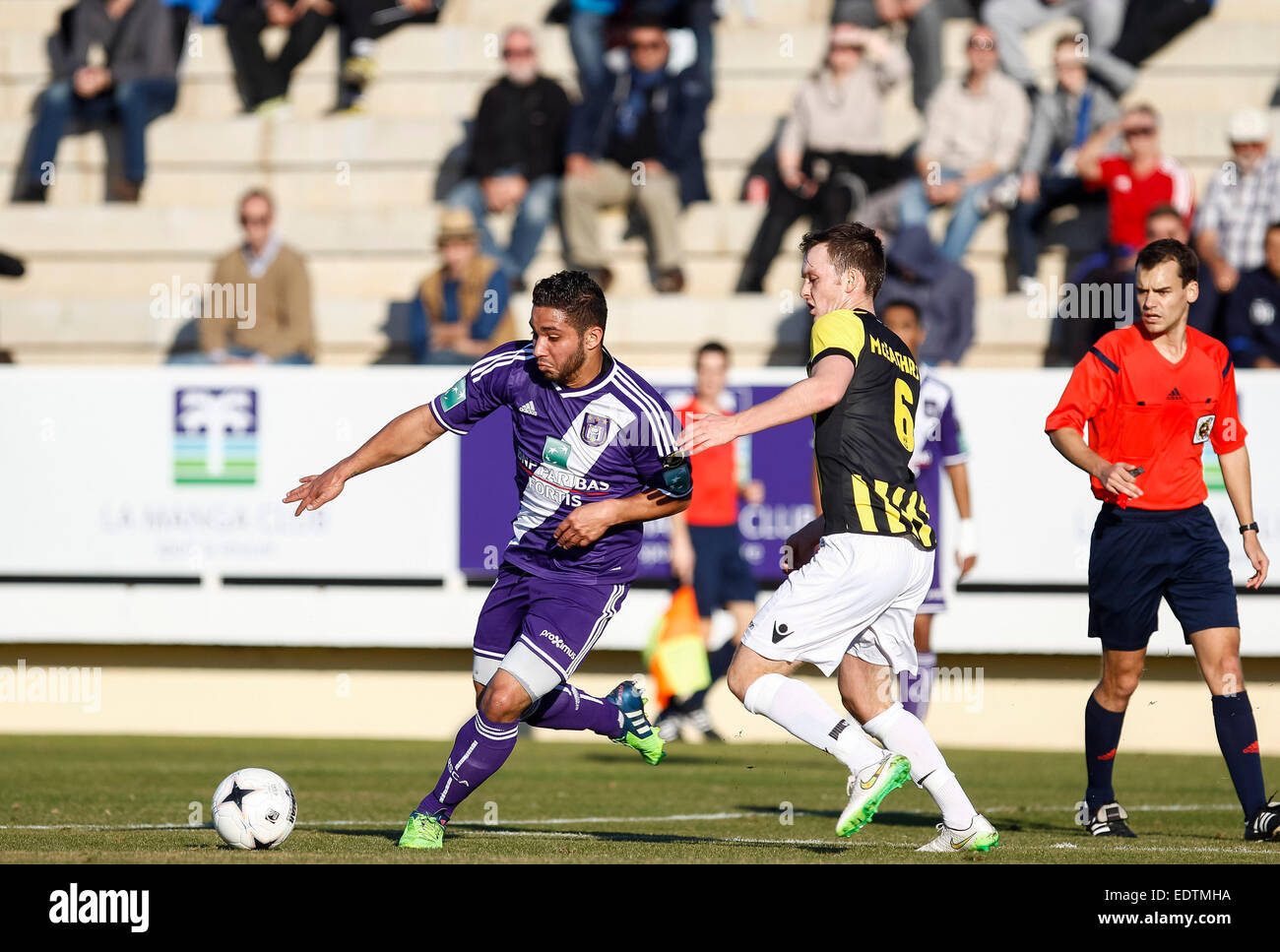 La Manga Club, Catagena, Spagna. 9 gennaio 2015. Partita di calcio RSC Anderlecht vs SBV Vitesse © ABEL F. ROS / Alamy Live News Foto Stock