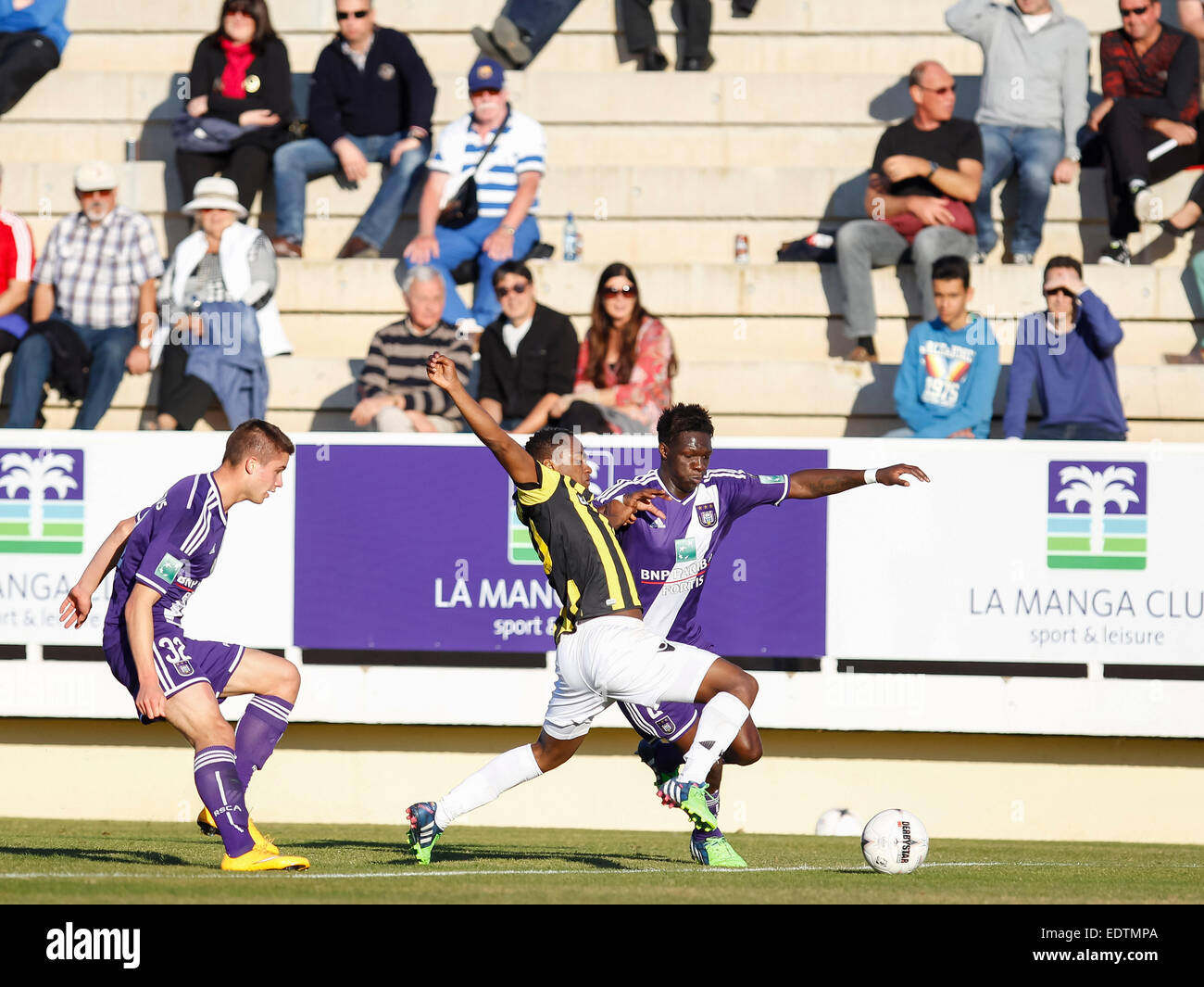 La Manga Club, Catagena, Spagna. 9 gennaio 2015. Partita di calcio RSC Anderlecht vs SBV Vitesse © ABEL F. ROS / Alamy Live News Foto Stock