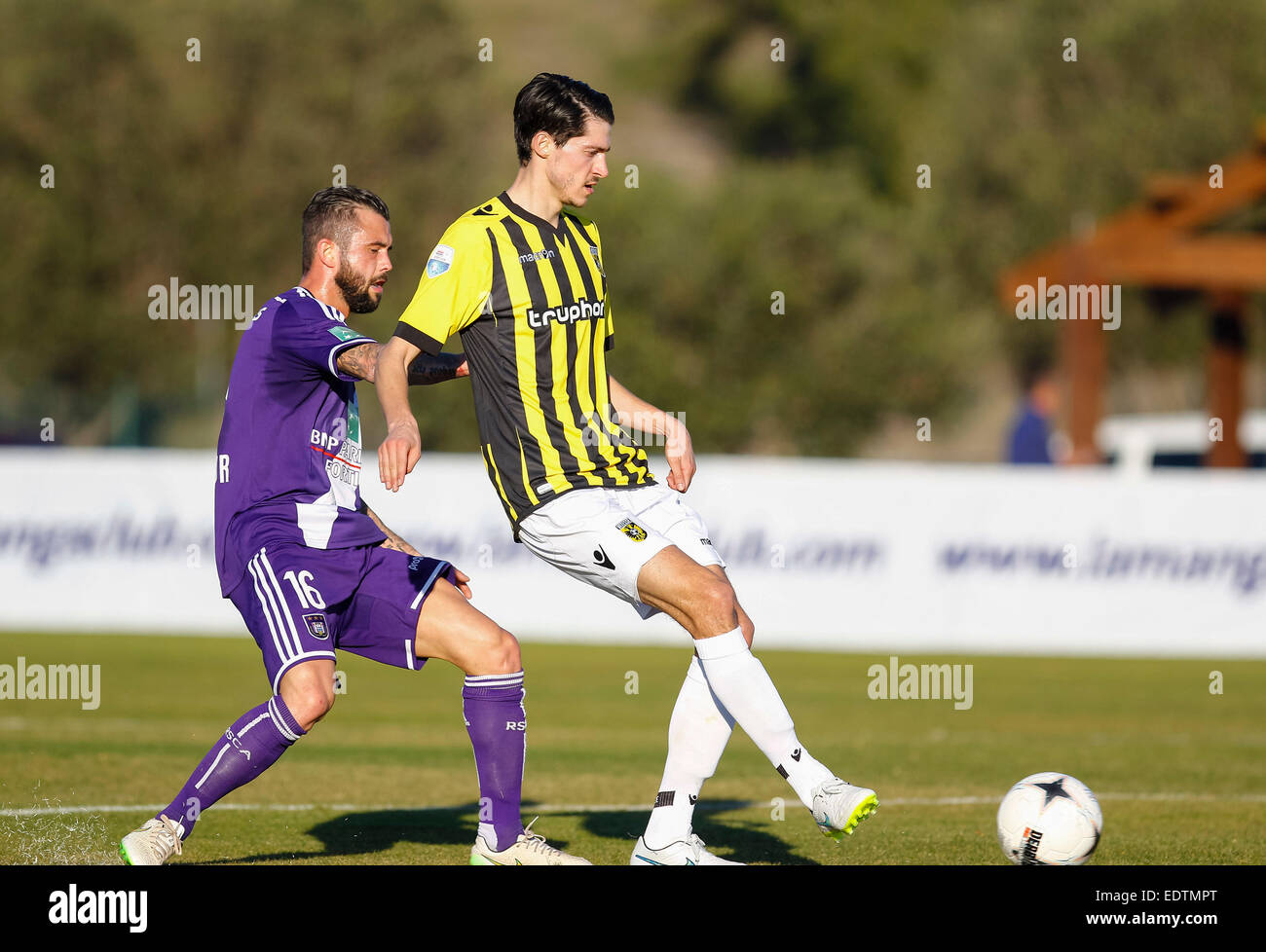 La Manga Club, Catagena, Spagna. 9 gennaio 2015. Partita di calcio RSC Anderlecht vs SBV Vitesse © ABEL F. ROS / Alamy Live News Foto Stock