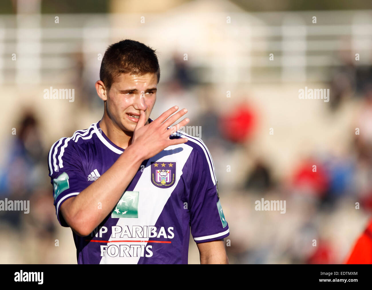 La Manga Club, Catagena, Spagna. 9 gennaio 2015. Partita di calcio RSC Anderlecht vs SBV Vitesse © ABEL F. ROS / Alamy Live News Foto Stock