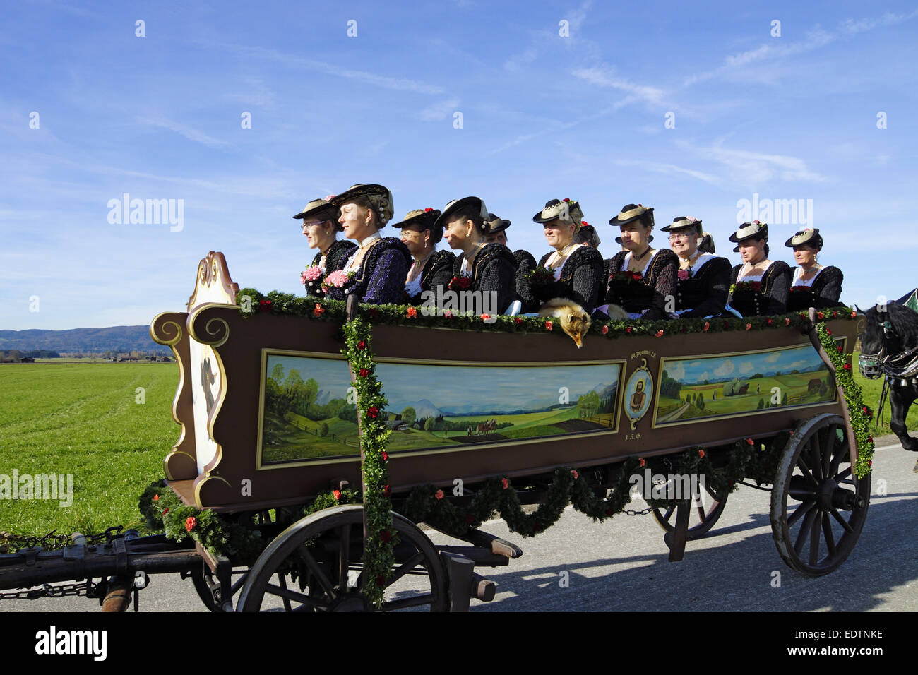 In Leonhardifahrt Benediktbeuren, Oberbayern, Deutschland,tradizionale Leonhard Parade, Leonhardifahrt in Benediktbeuern, superiore B Foto Stock