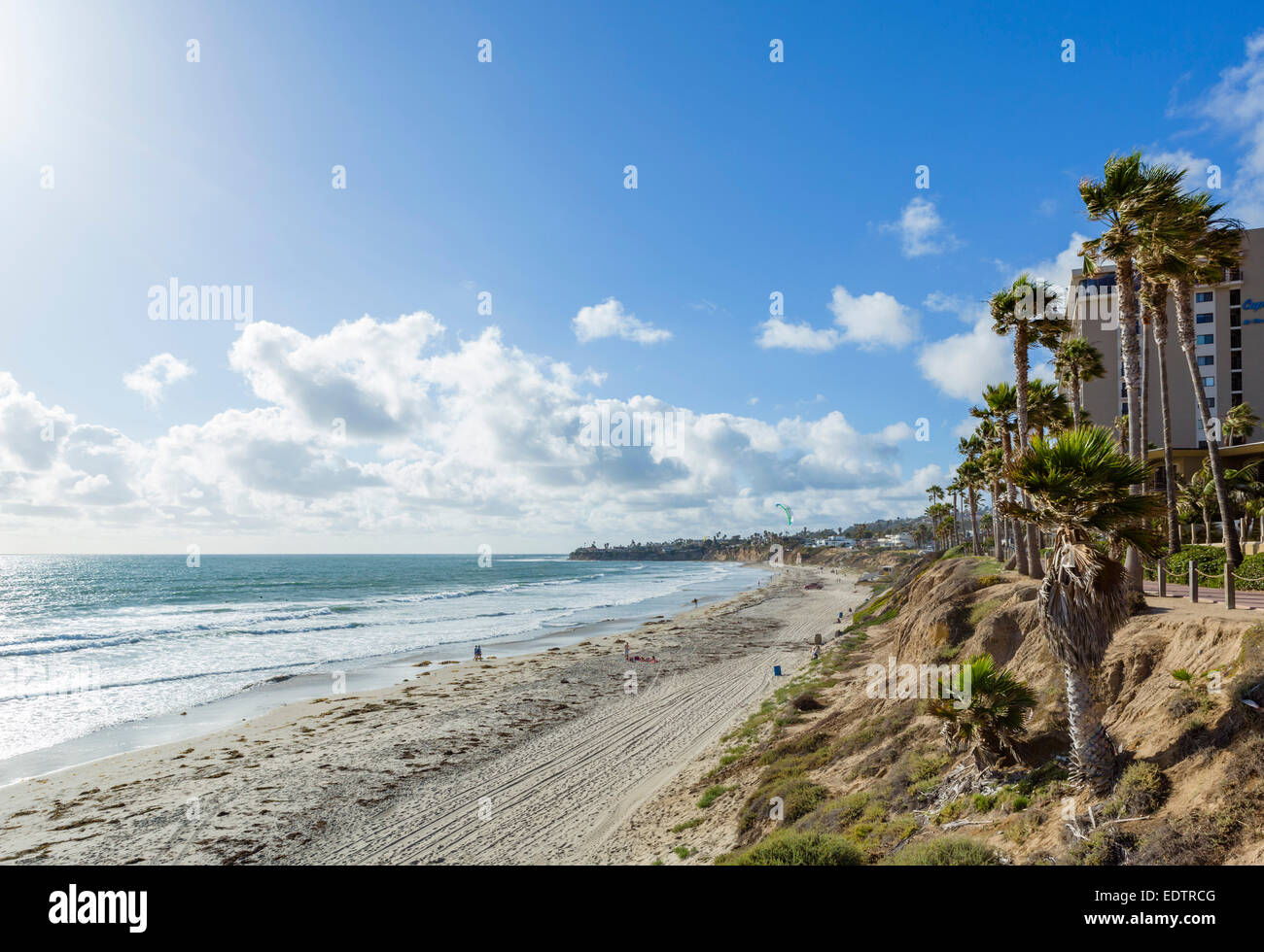 La Mission Beach dal Fronte Oceano a piedi, San Diego, California, Stati Uniti d'America Foto Stock