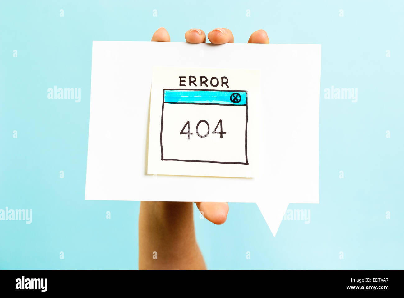 Errore Internet 404 Pagina non trovata su sfondo blu Foto Stock