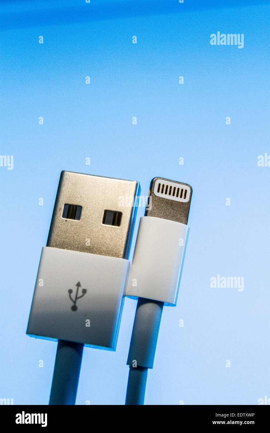 L'adattatore Lightning to USB-A utilizzato sui più recenti prodotti Apple Foto Stock