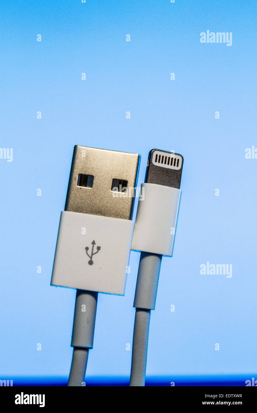 L'adattatore Lightning to USB-A utilizzato sui più recenti prodotti Apple Foto Stock