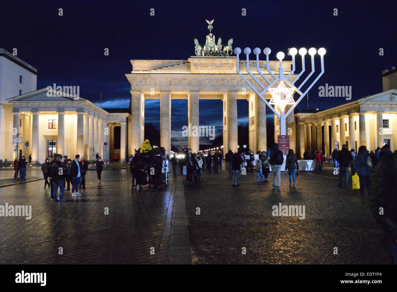 La Porta di Brandeburgo a Berlino Foto Stock