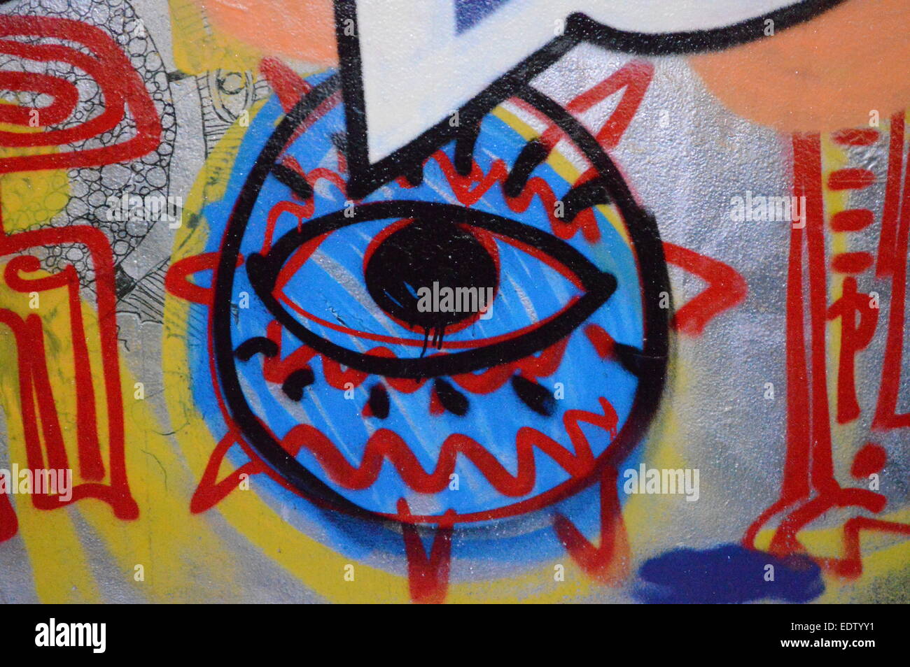 Arte di strada a East side gallery berlin Foto Stock