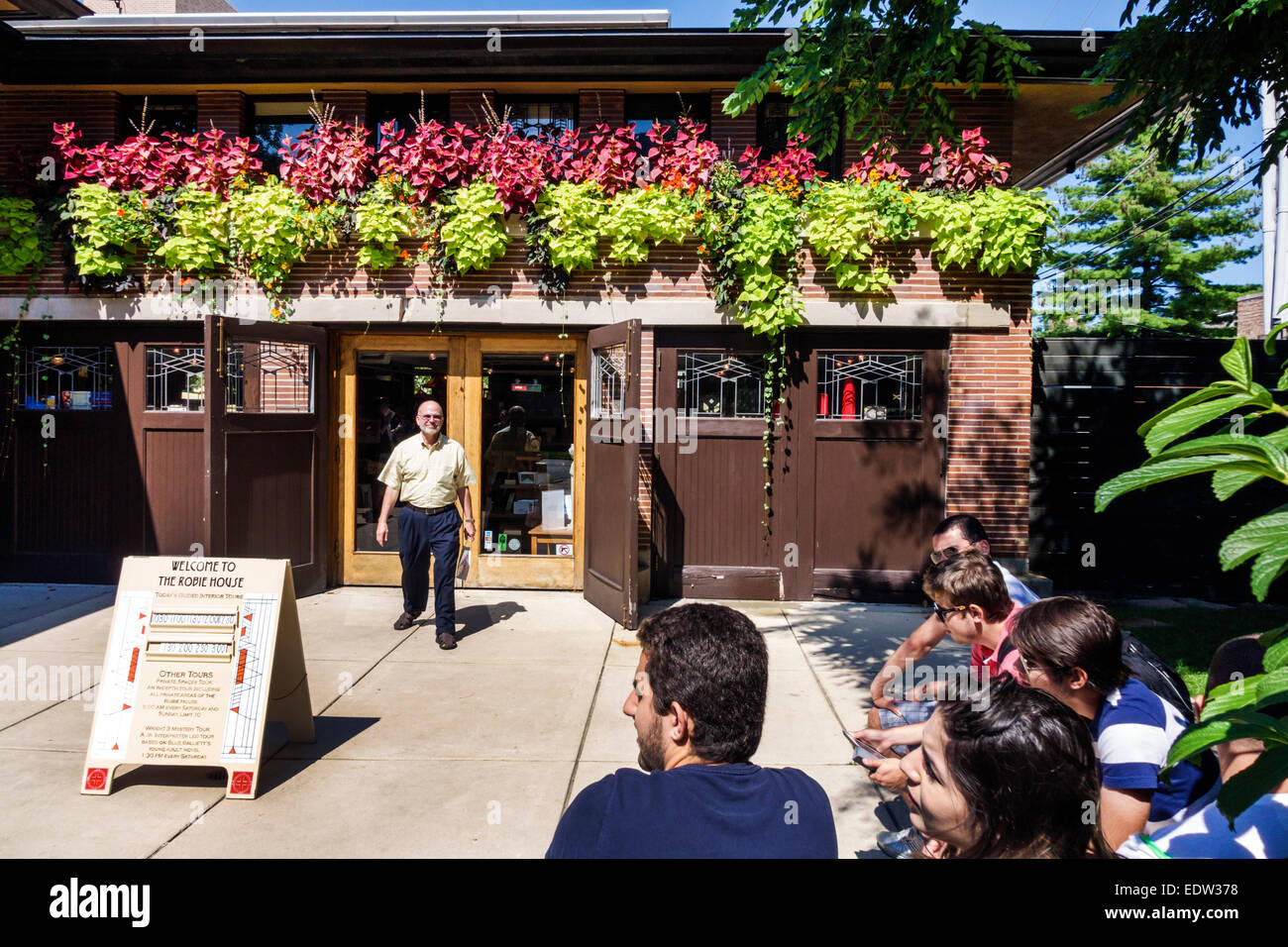 Chicago, Illinois, Hyde Park, Frederick C. Robie House, campus, University of Chicago, architetto Frank Lloyd Wright progettato, ingresso negozio di articoli da regalo, IL140907038 Foto Stock