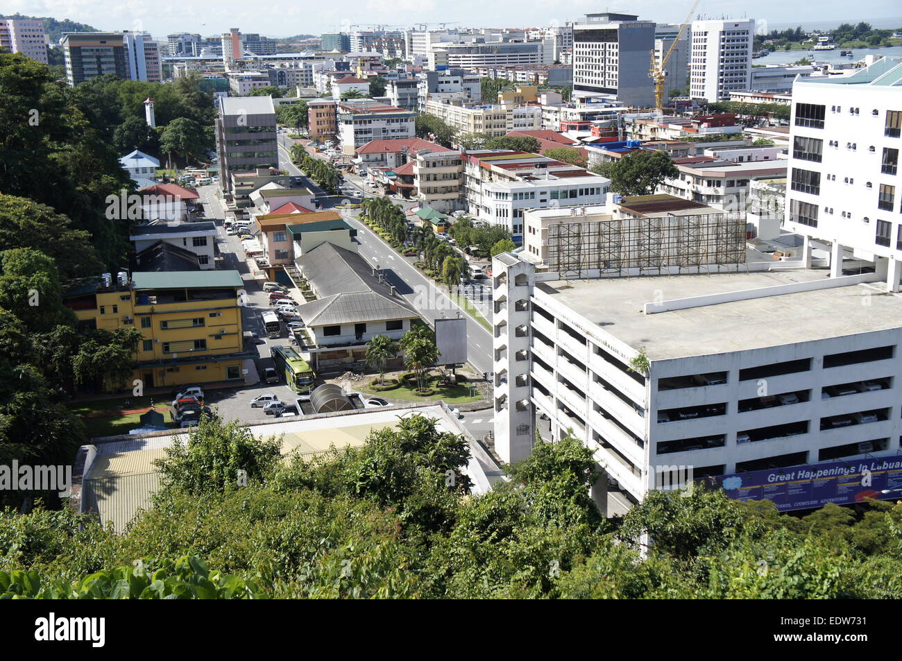 Vista di Kota Kinabalu, la città di Sabah Foto Stock