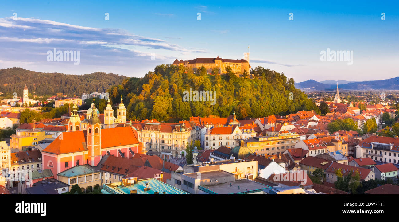Panorama di Lubiana, Slovenia, l'Europa. Foto Stock