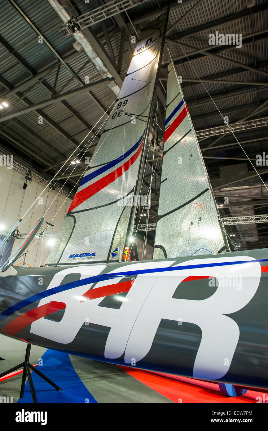 Londra, Regno Unito. 9 gennaio, 2015. Il Ben Ainslie Racing stand. Il CWM FX London Boat Show, luogo 09-18 Gennaio 2015 presso il centro ExCel, Docklands di Londra. 09 gen 2015. Credito: Guy Bell/Alamy Live News Foto Stock