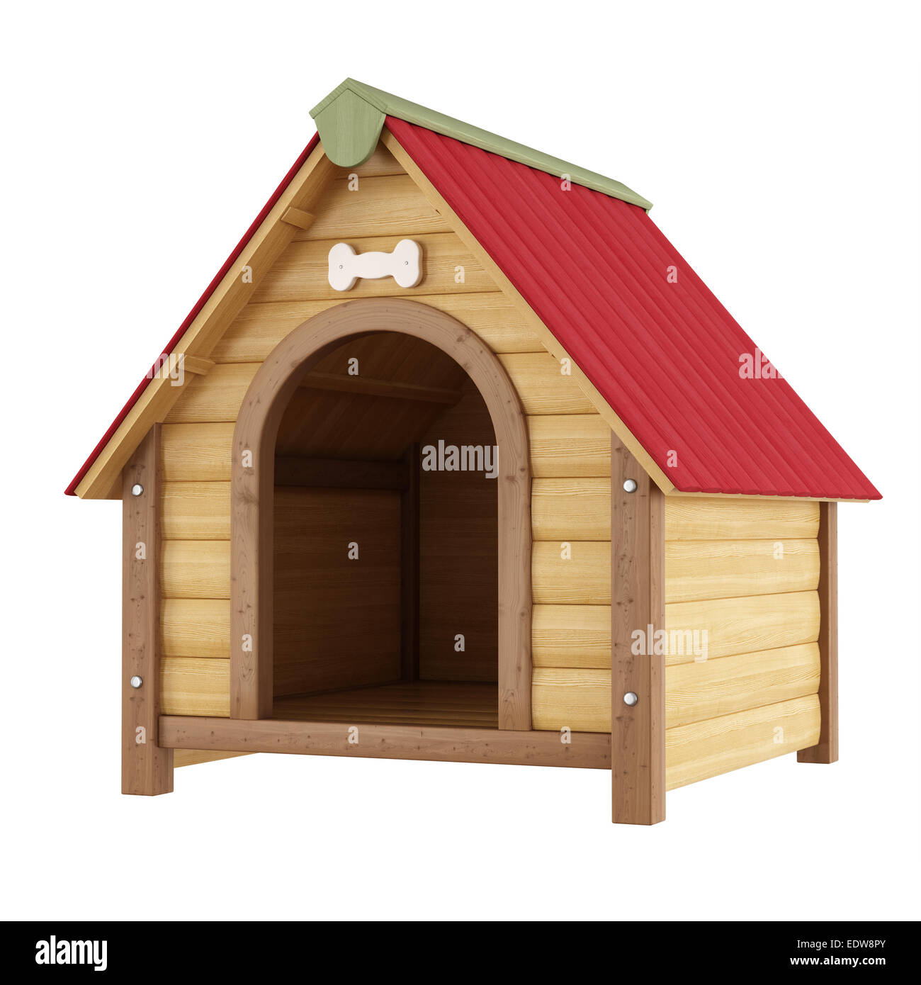 Dog kennel isolato su bianco - 3D Rendering Foto Stock