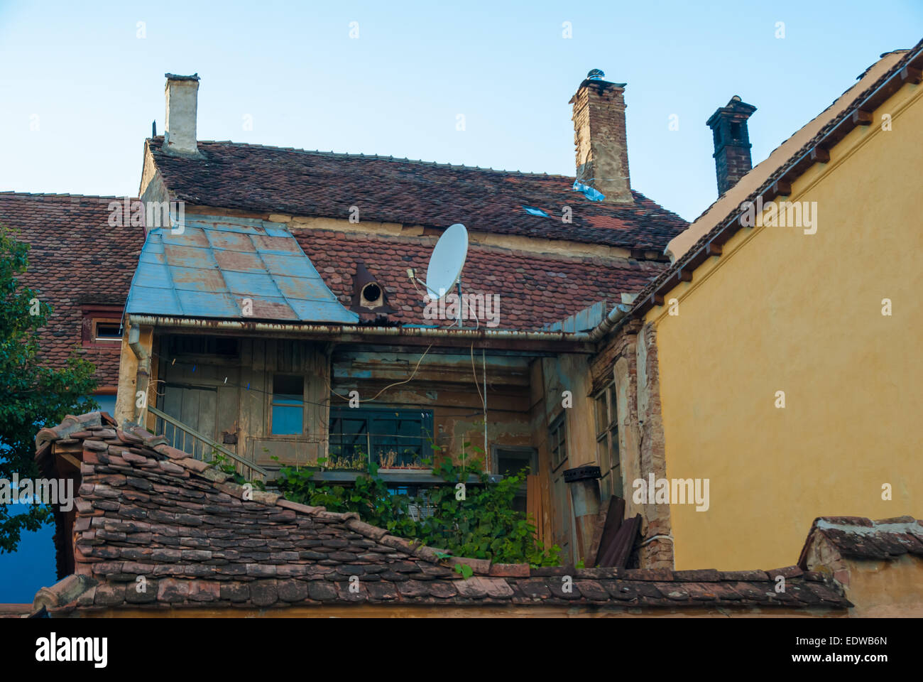 Bella casa antica nel borgo medievale di Sighisoara. La contea di Brasov, Romania Foto Stock