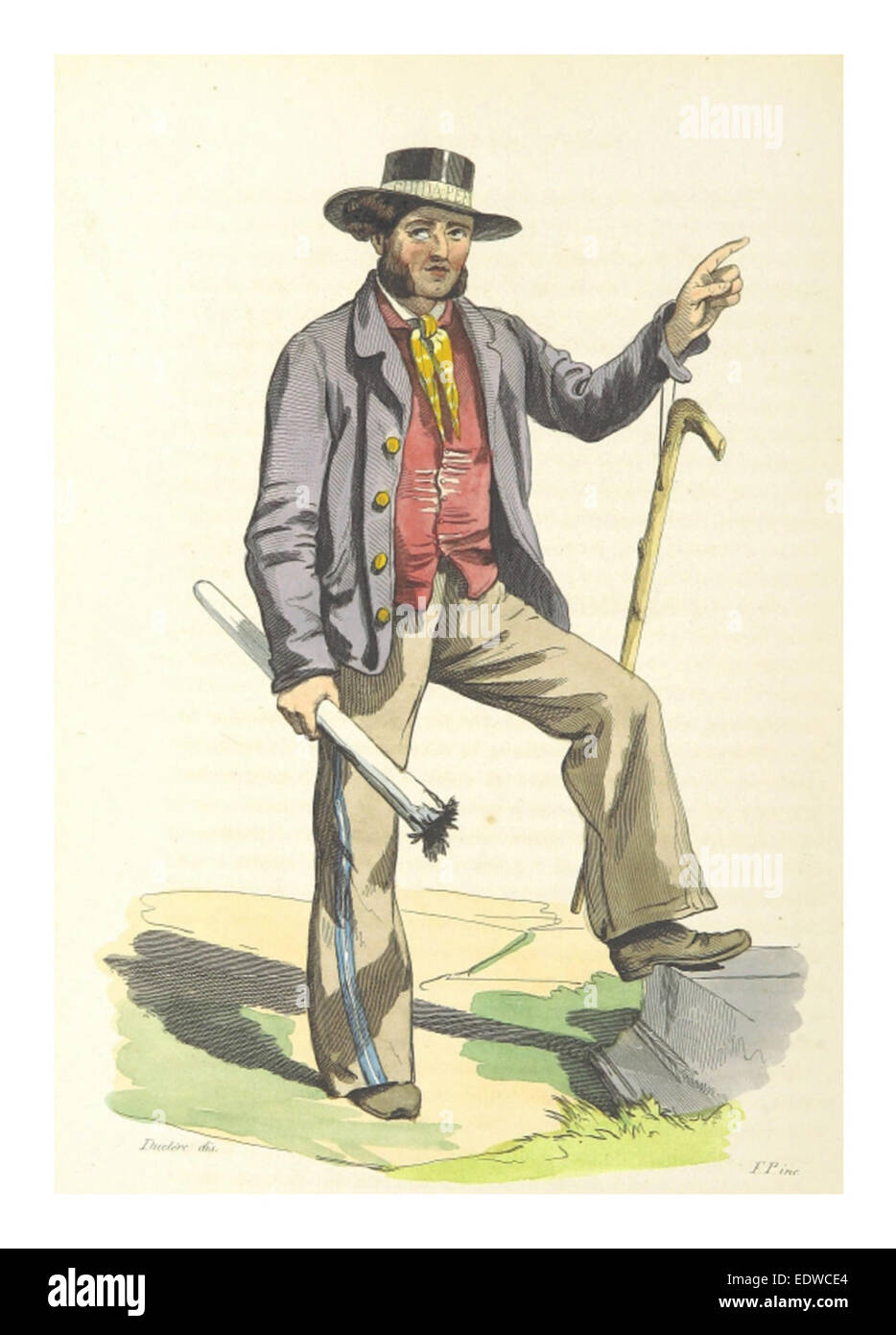 Questa mappa e illustrazione del 1858, intitolata "il Cicerone", esplora il patrimonio e i monumenti culturali italiani, riflettendo l'interesse accademico di Bourcard a documentare i siti storici più significativi dell'Italia. Foto Stock