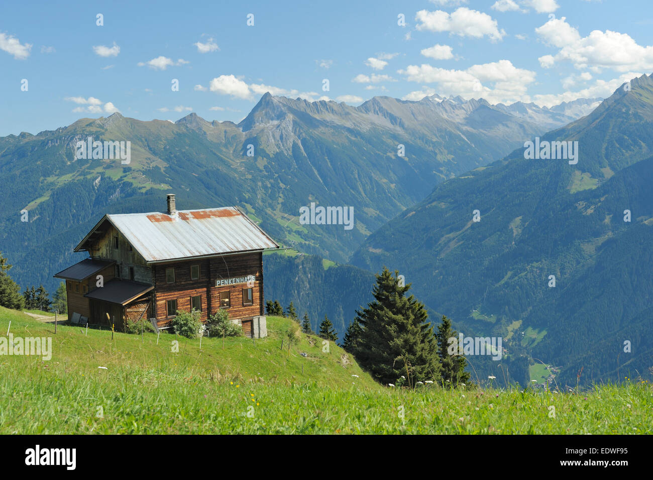 Penkenhaus lodge,Alpi di Tux,Tirolo, Austria Foto Stock