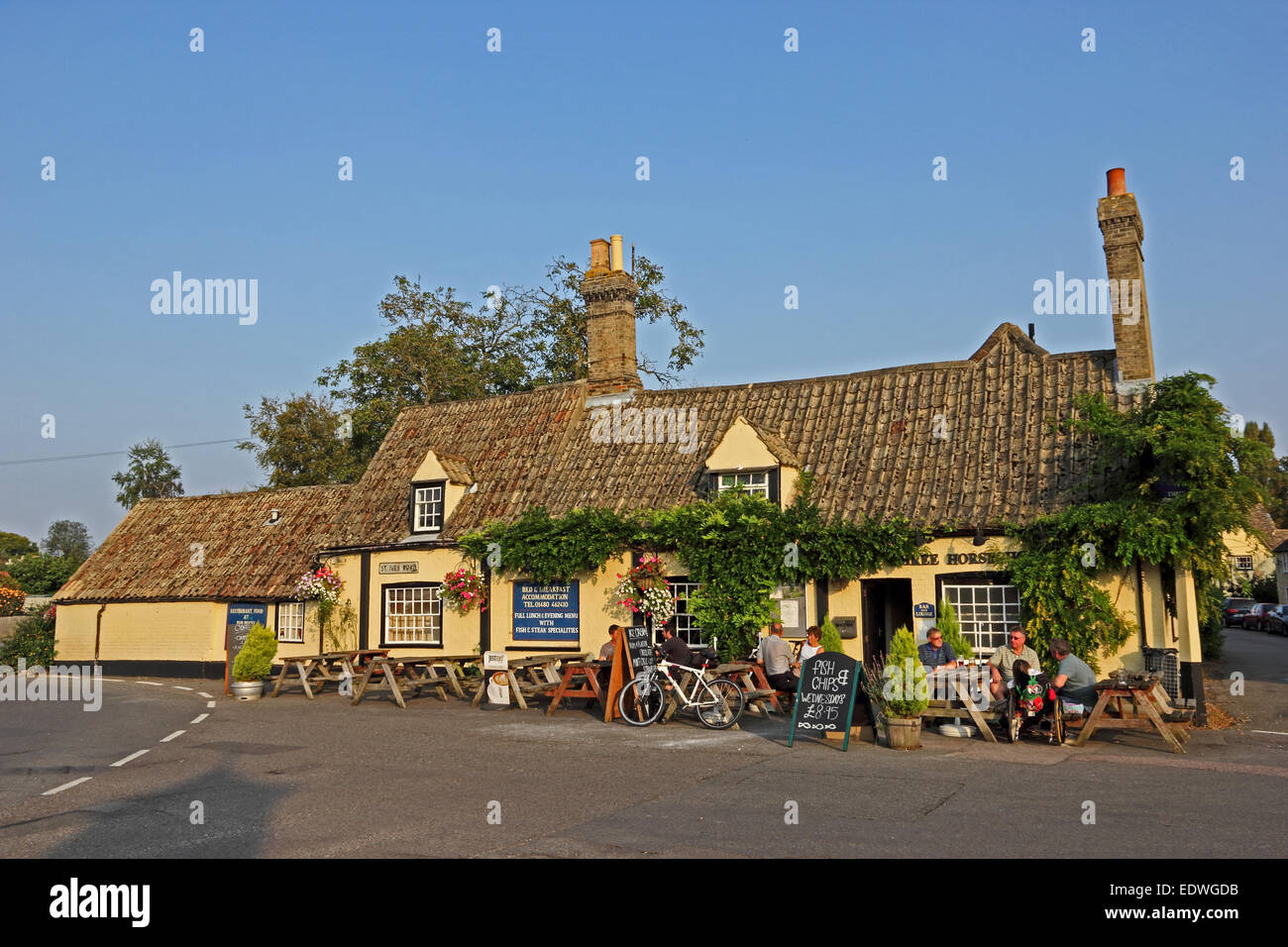 Tre ferri di cavallo public house, Houghton Foto Stock