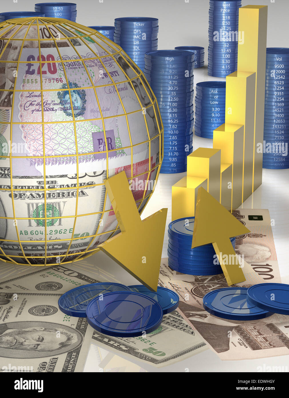 Global concetto di denaro Foto Stock