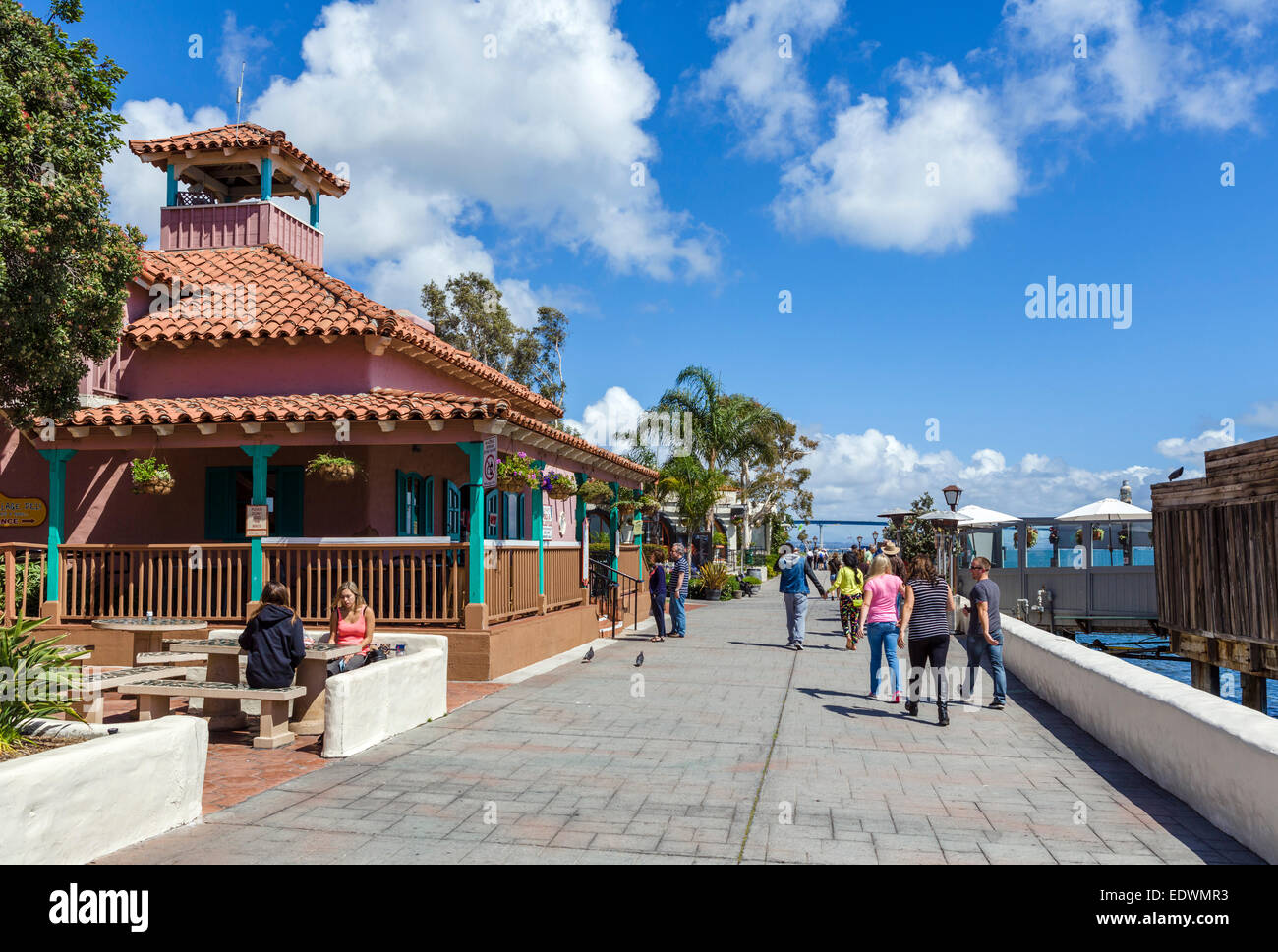L'Embarcadero al Seaport Village, Marina District, San Diego, California, Stati Uniti d'America Foto Stock