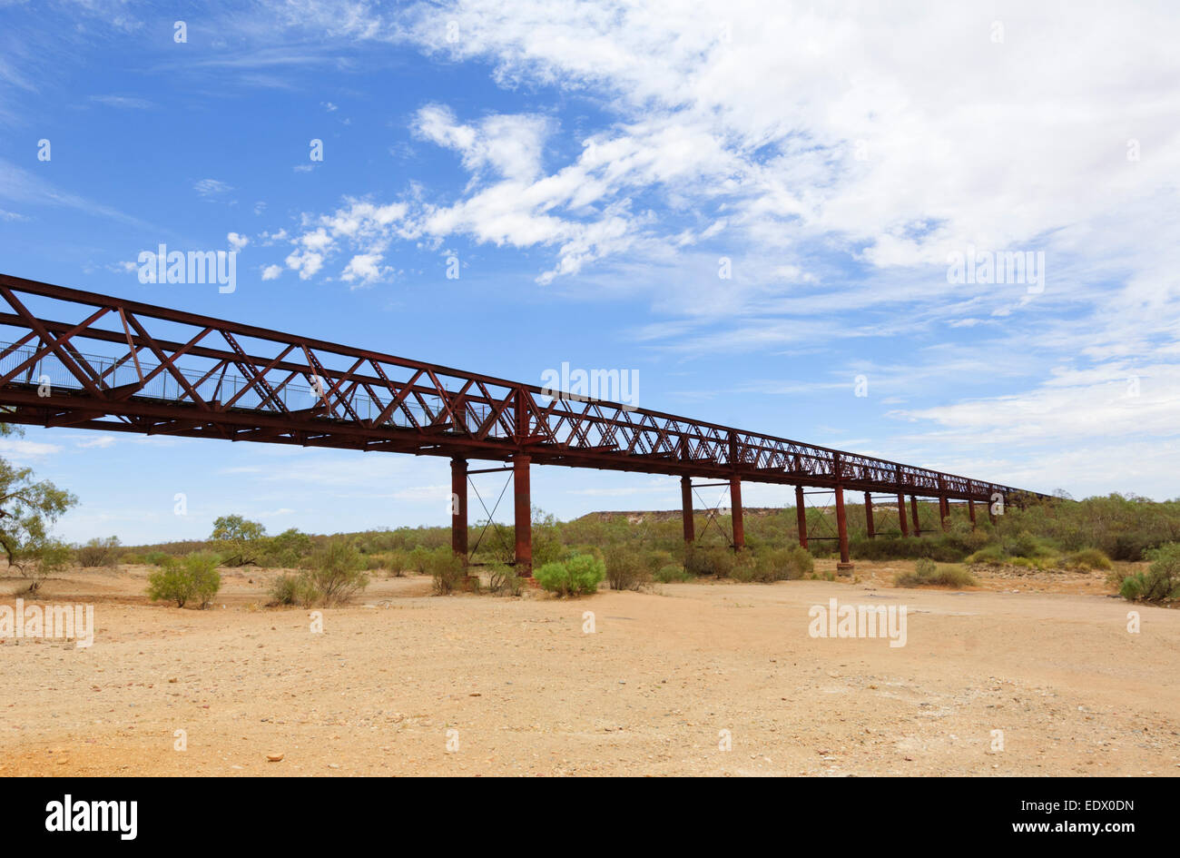Algebuckina Bridge, la Old Ghan Railway, vicino Oodnadatta, Sud Australia Foto Stock
