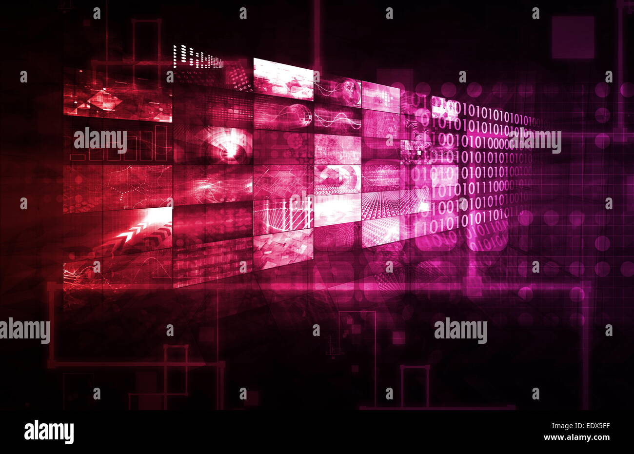 Supporti creativi e di contenuti digitali di rete come arte Foto Stock