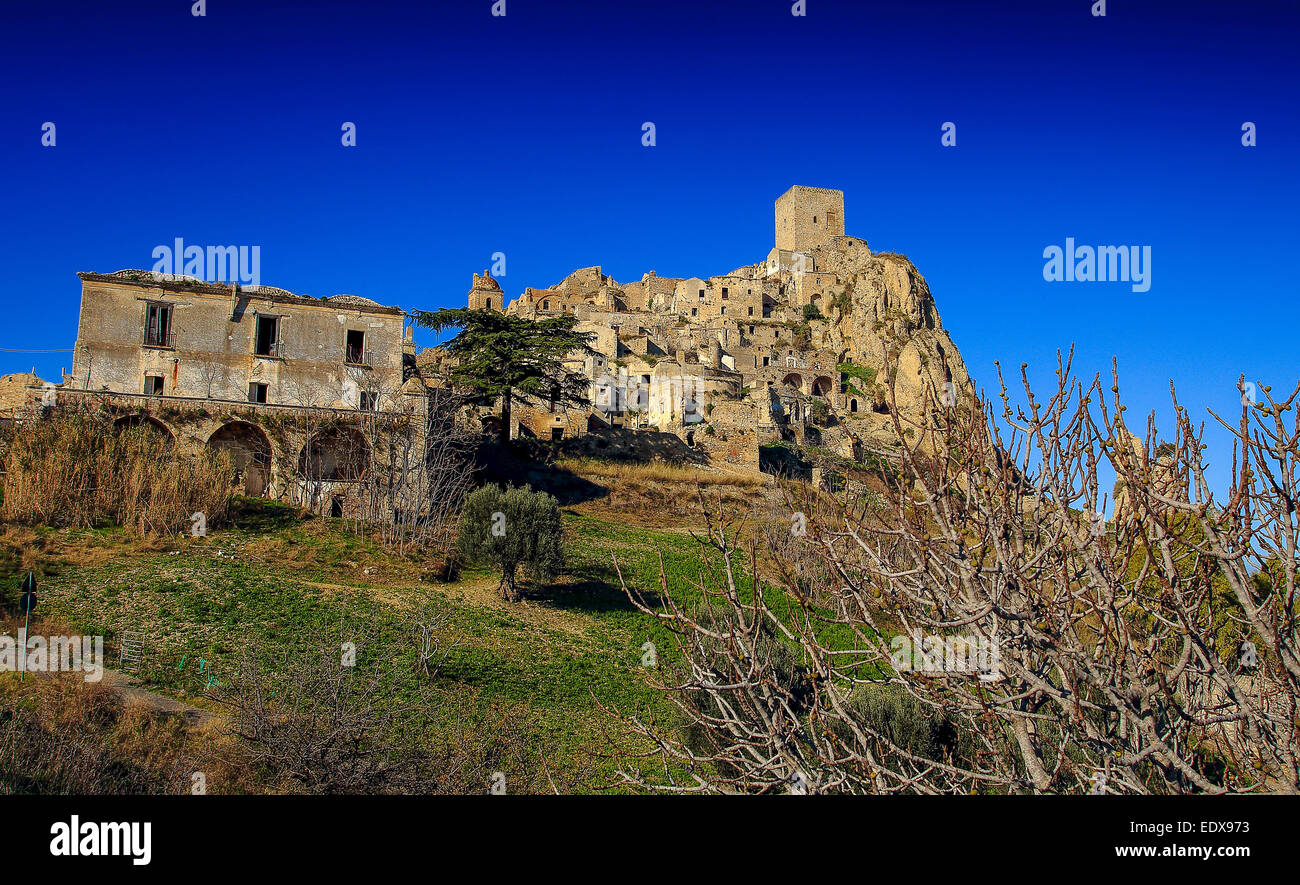 La città morta di Craco in provincia di Matera. La città morta di Craco in provincia di Matera.Italia. Foto Stock