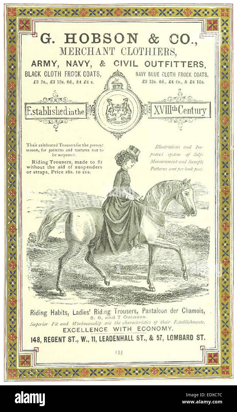 Questa pubblicità del XIX secolo di G. Hobson & Co. È presente in "London Illustrated", che mostra le pratiche commerciali e di marketing dell'epoca. Foto Stock