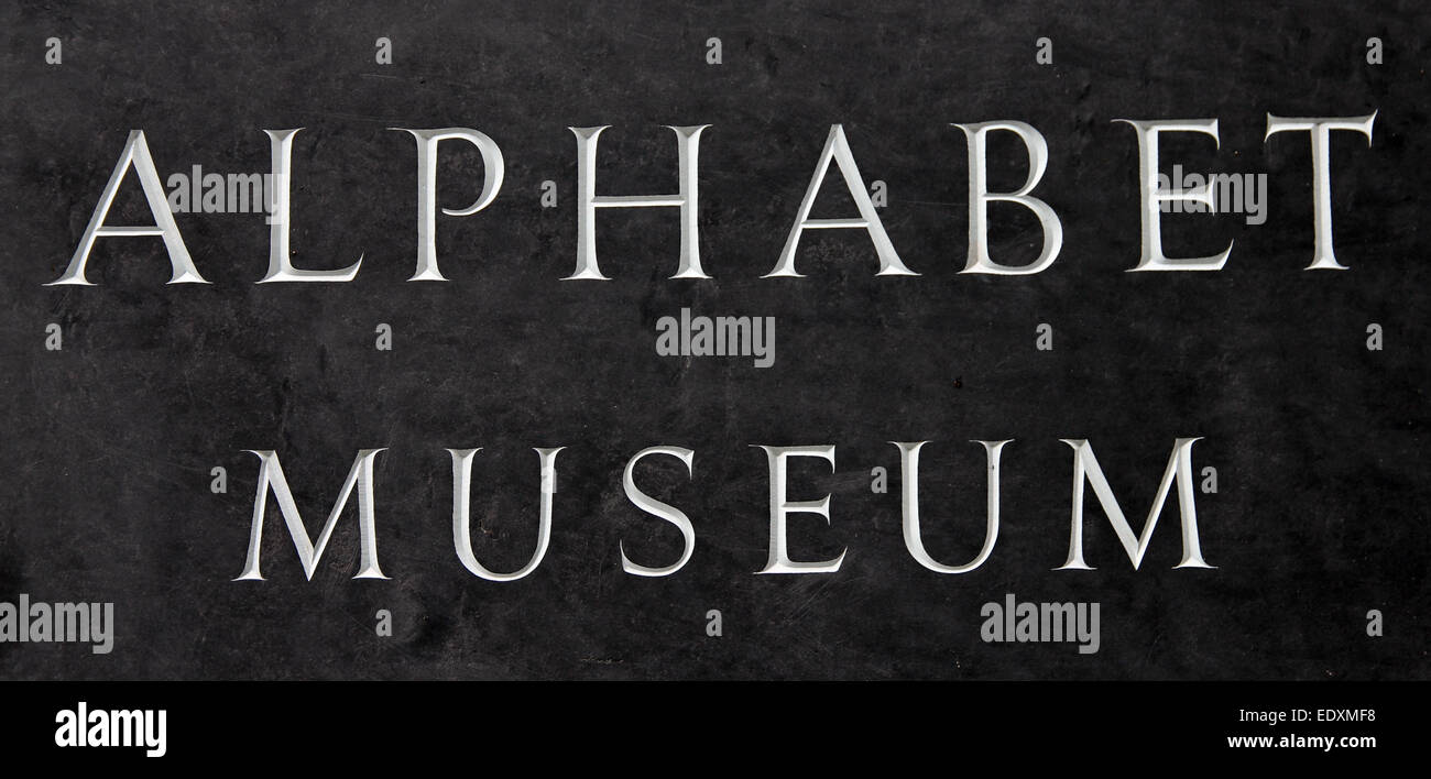 Museo alfabeto, Cambridge Foto Stock