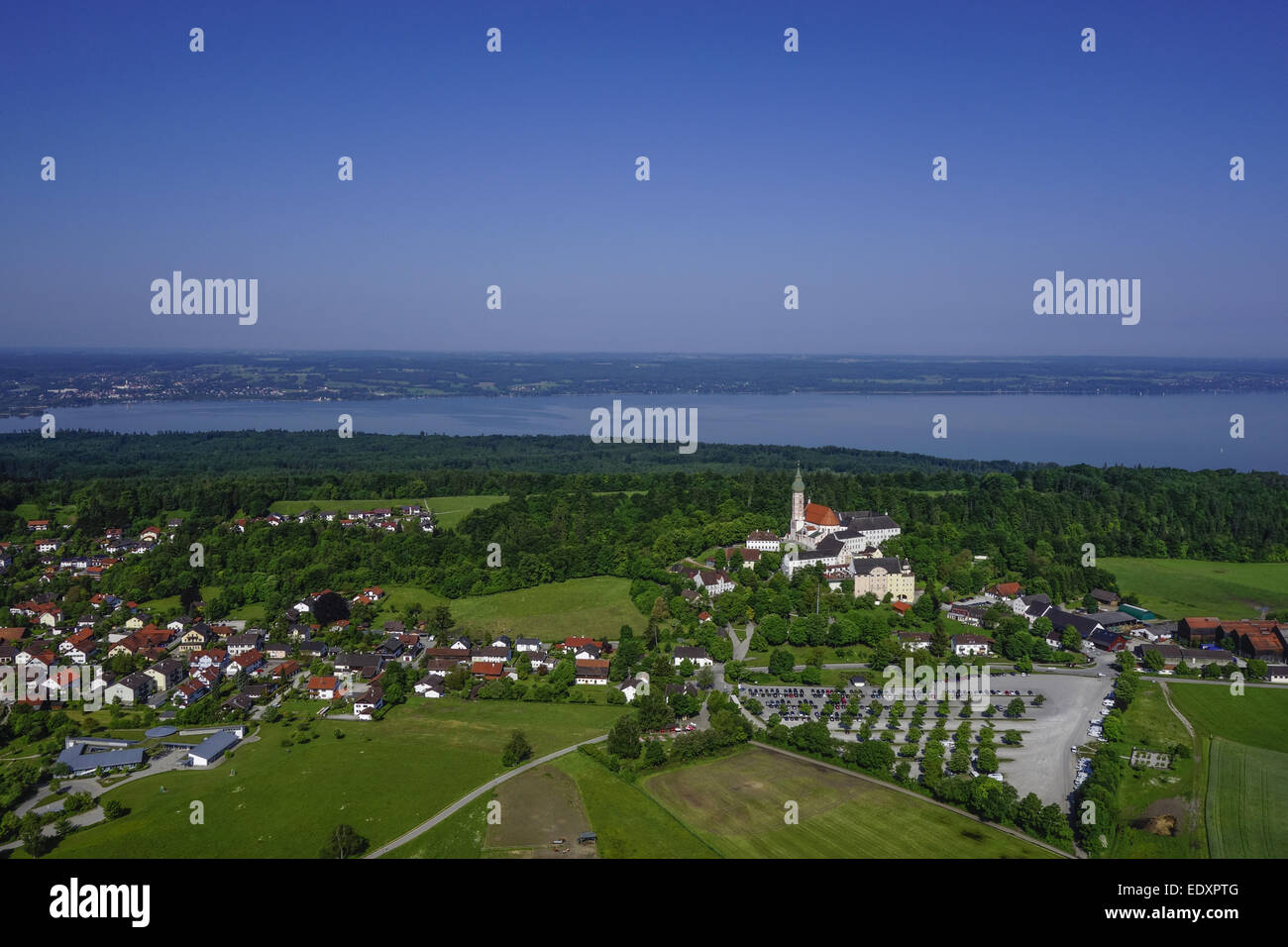 Deutschland, Bayern, Oberbayern, Kloster Andechs Fünf-Seen im Land, Germania Baviera, Baviera, Monastero di Andechs nel Fi Foto Stock