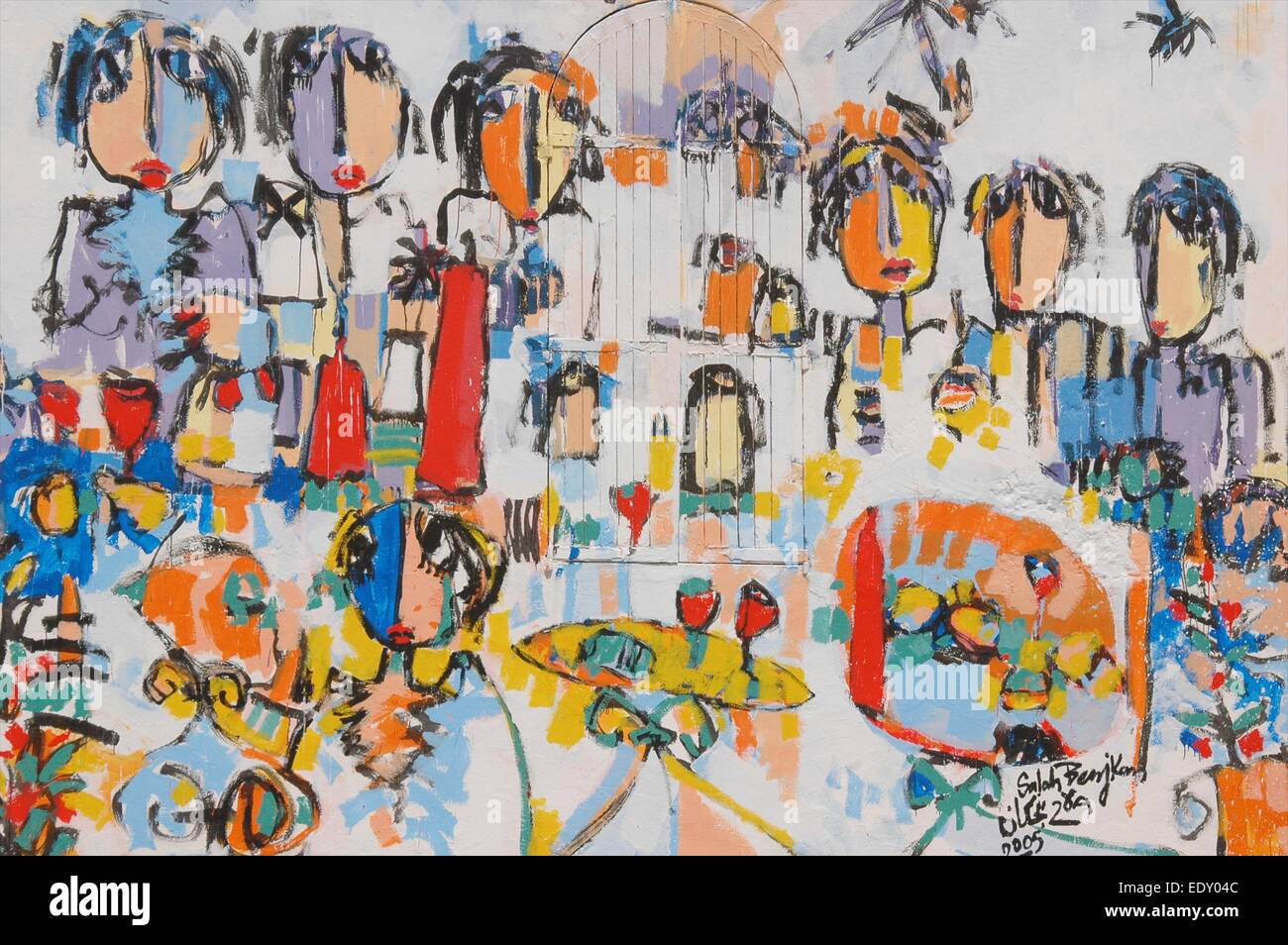 Pittura murale ad Asilah, Marocco Foto Stock