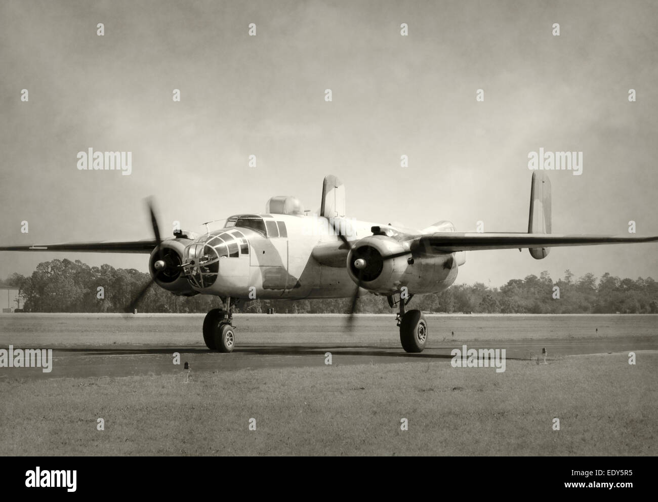 La II Guerra Mondiale era noi atterraggio bombardiere B-25 Micthell Foto Stock
