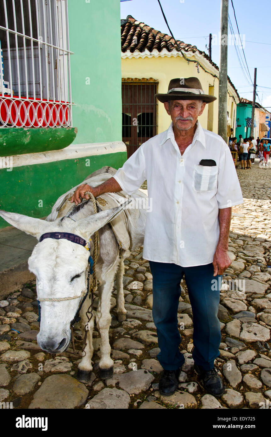 Cowboy cubano a Trinidad, Cuba Foto Stock