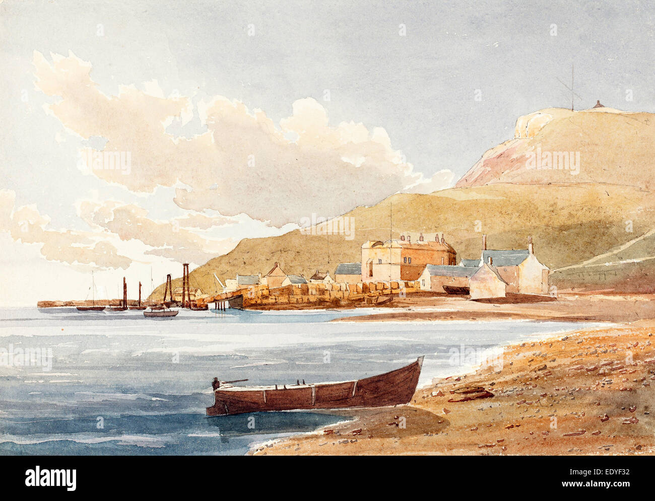 James Bulwer (British, 1794 - 1879), il castello di Portland, acquerello e grafite Foto Stock