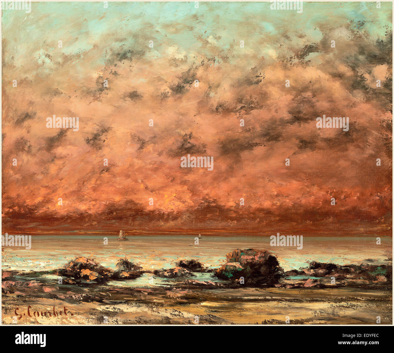 Gustave Courbet, francese (1819-1877), le rocce nere a Trouville, 1865-1866, olio su tela Foto Stock Gustave Courbet, francese (1819-1877), le rocce nere a Trouville, 1865-1866, olio su tela Foto Stock