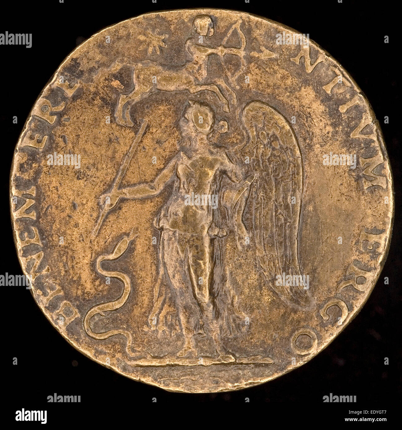 Detto Giancristoforo Romano, Astrologia e il segno del Sagittario, Italiano, c. 1465 - 1512, probabilmente 1507, bronzo Foto Stock