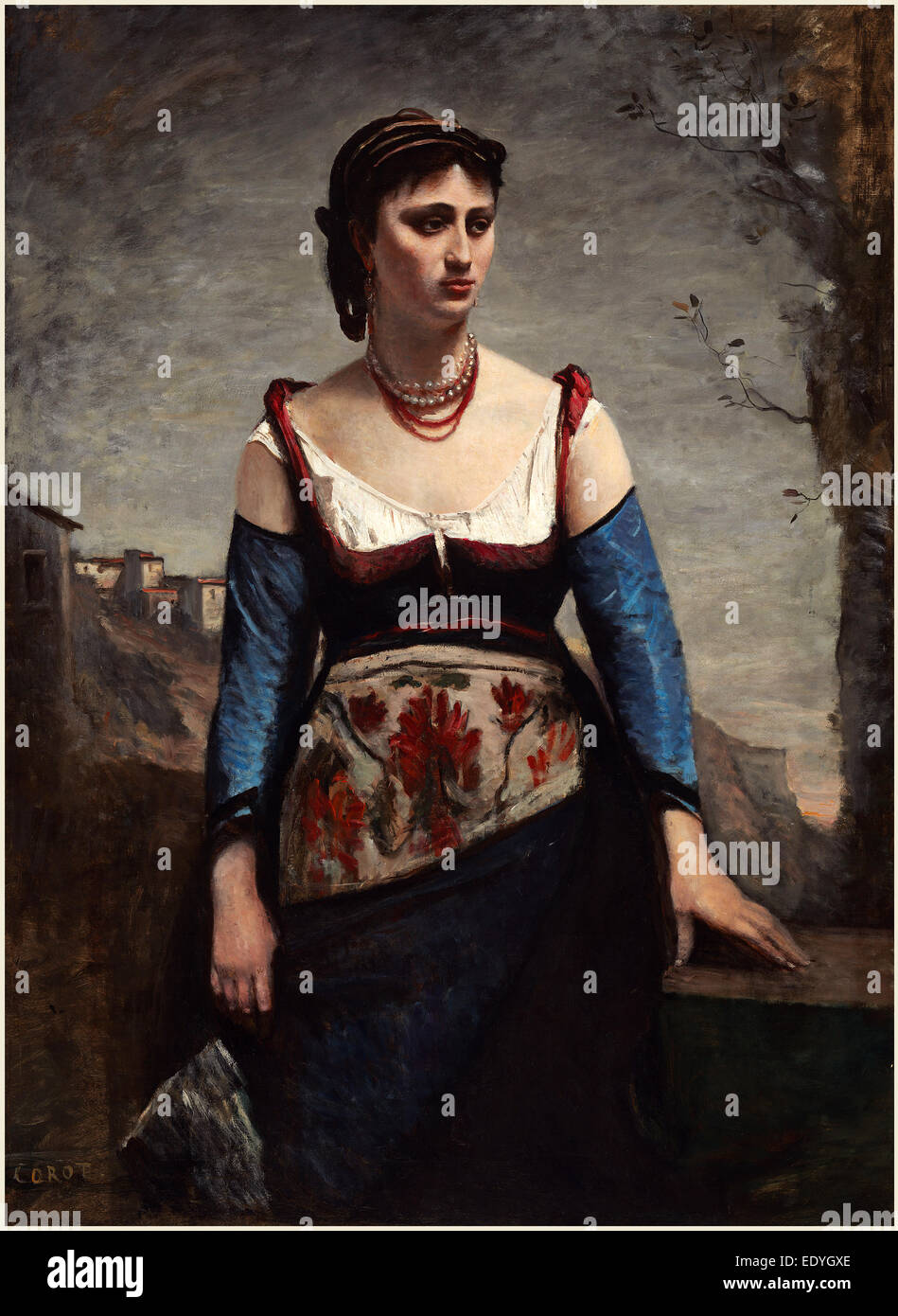 Jean-Baptiste-Camille Corot, francese (1796-1875), Agostina, 1866, olio su tela Foto Stock