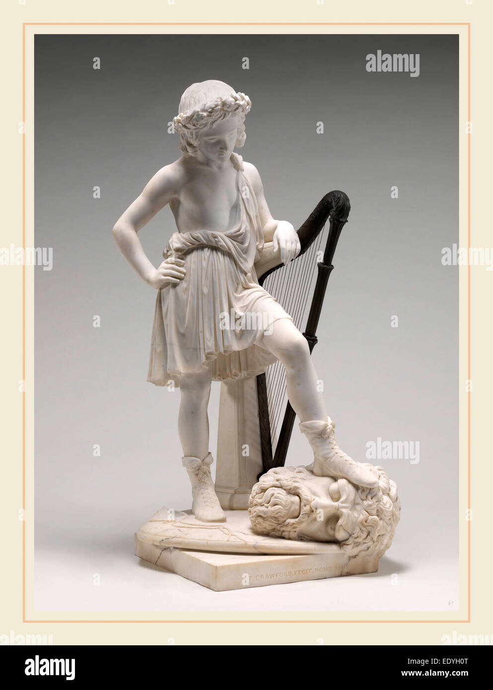 Thomas Crawford David trionfante, Americano, 1814-1857, modello 1845-1846, scolpiti 1848, marmo e bronzo Foto Stock