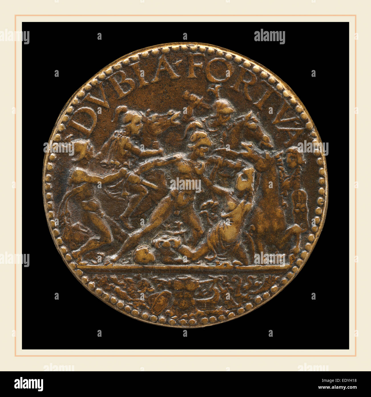 Antico, italiano (c. 1460-1528), scena di battaglia , bronzo Foto Stock