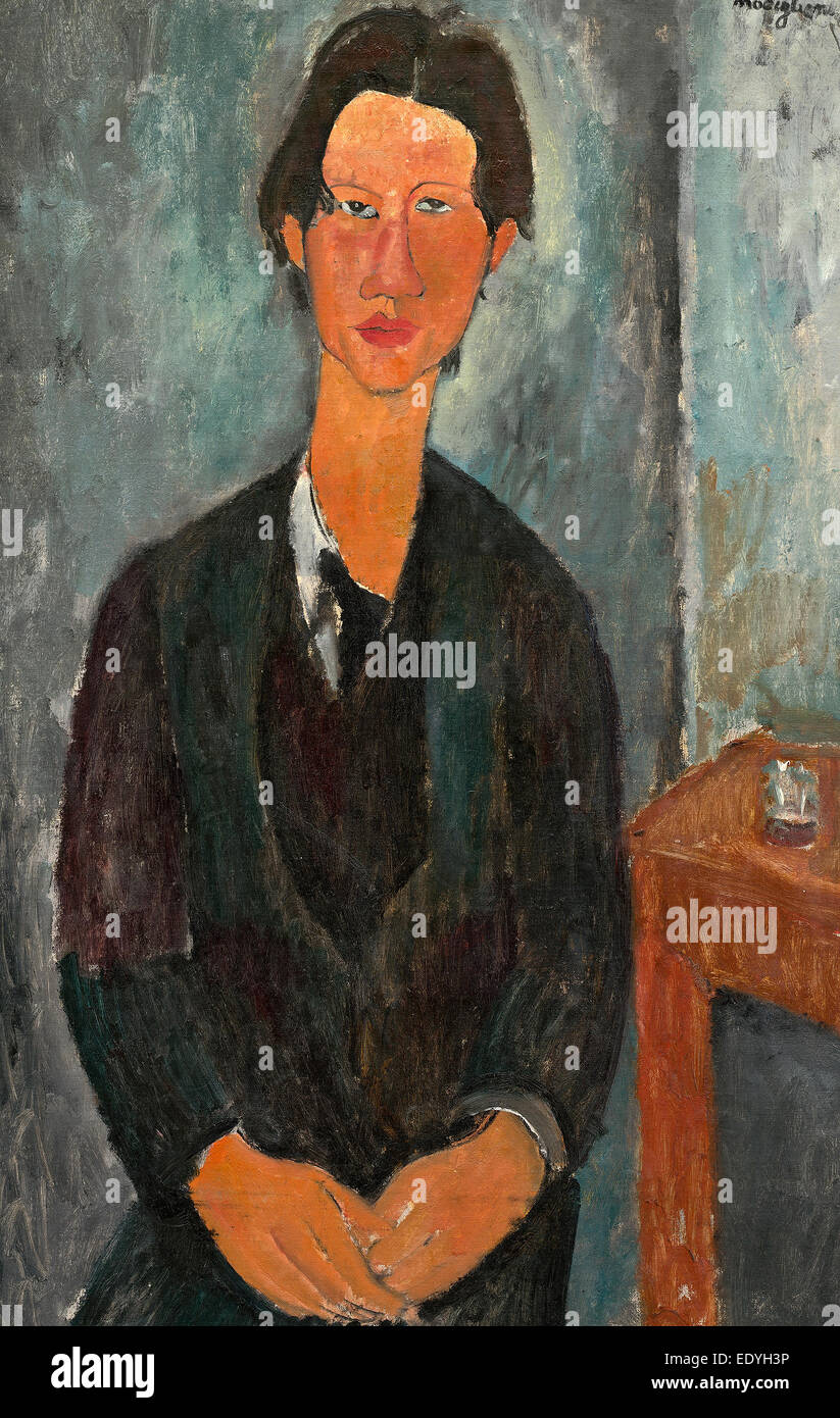 Amedeo Modigliani, Chaim Soutine, Italiano, 1884 - 1920, 1917, olio su tela Foto Stock