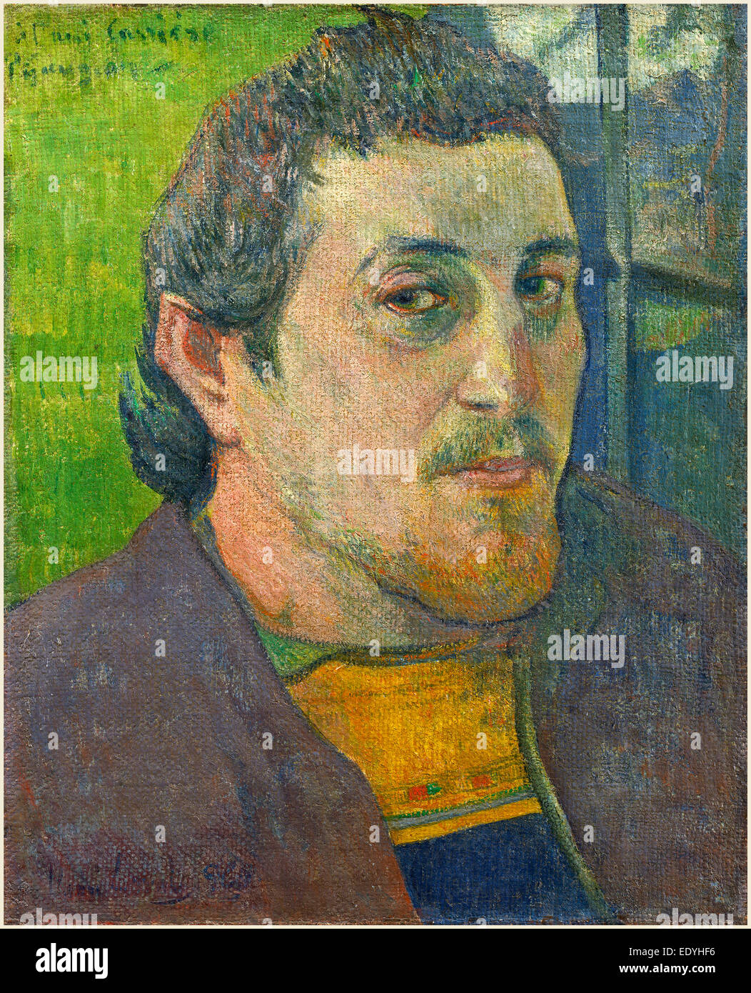 Paul Gauguin, francese (1848-1903), autoritratto dedicato a Carrière, 1888 o 1889, olio su tela Foto Stock